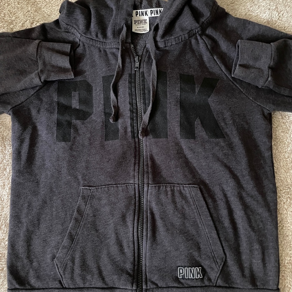 Pink gray hoodie, size medium
